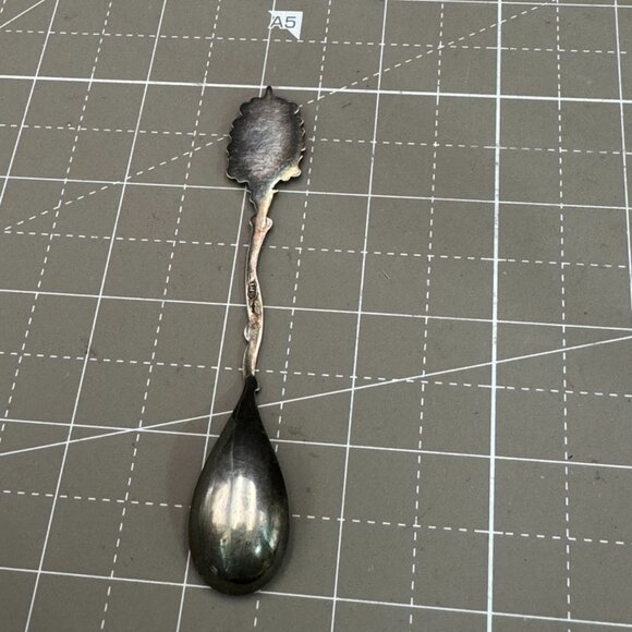 Amsterdam Souvenir Demitasse Spoon 800 Silver With Enamel Coat Of Arms Design - Picture 2 of 7